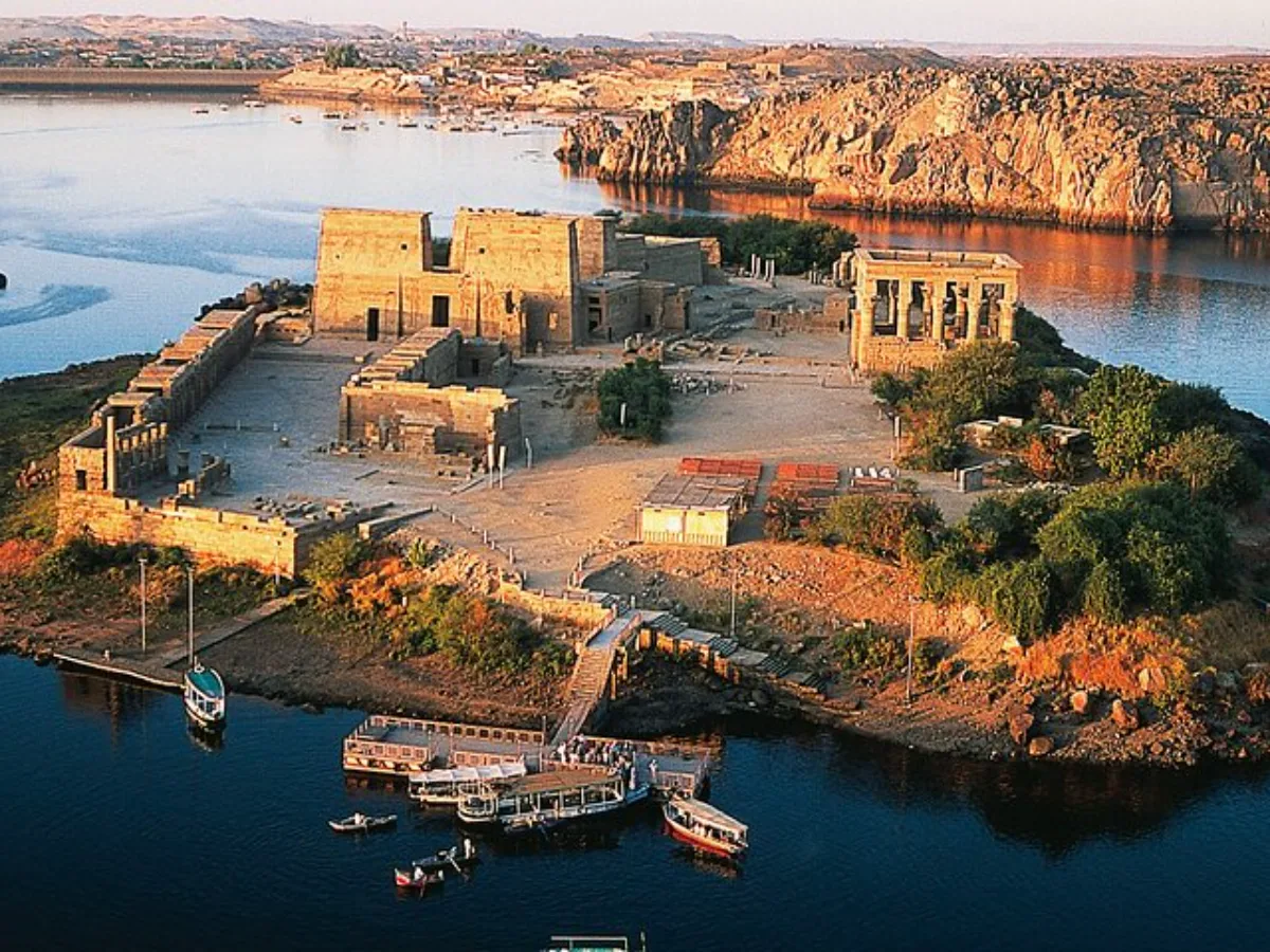 Philae Temple, dedicated to the goddess Isis, Agilkia Island and temple’s elegant courtyards